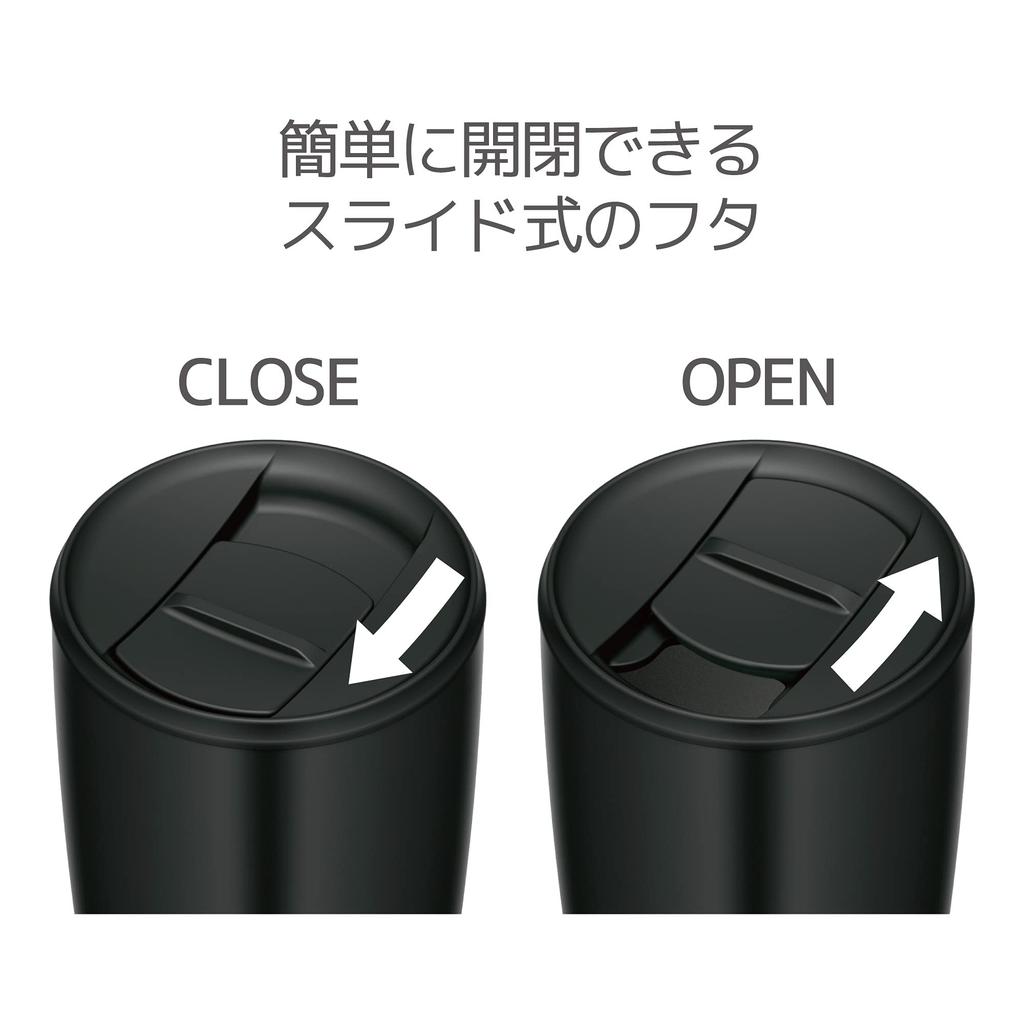 Thermos Vacuum Insulated Tumbler with Lid, 300ml, Black, JDP-300 BK