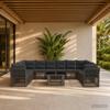 Garden Sofa Set 11 pcs Grey Poly Rattan