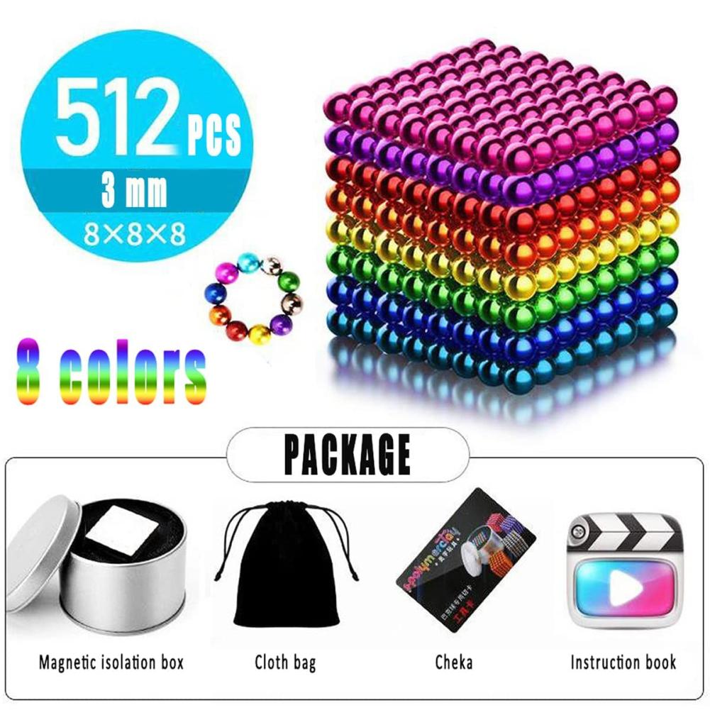 3mm 5mm Magnetic Balls 512 Magnetic Decompression Magnetic Balls Puzzle Decompression Toy Magic Barker Ball