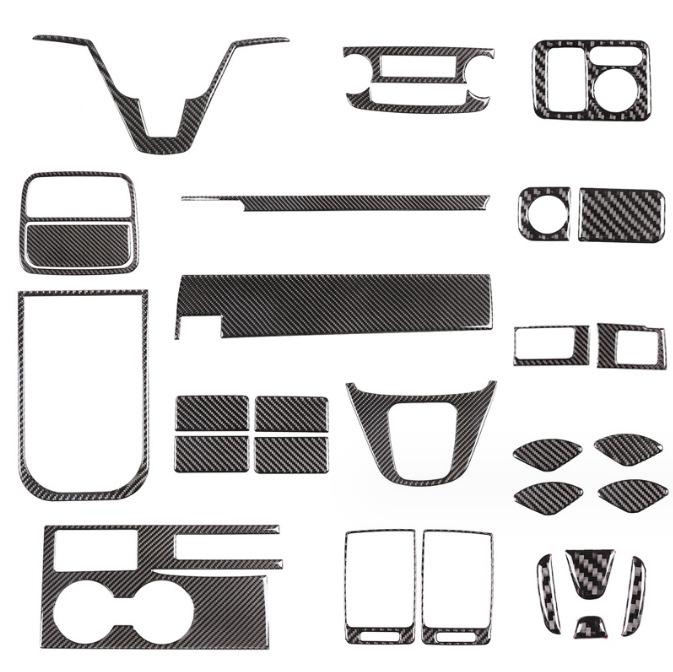 07-11 Honda CRV Carbon Fiber Interior Sticker: Steering Wheel, Center Console, Shift Panel