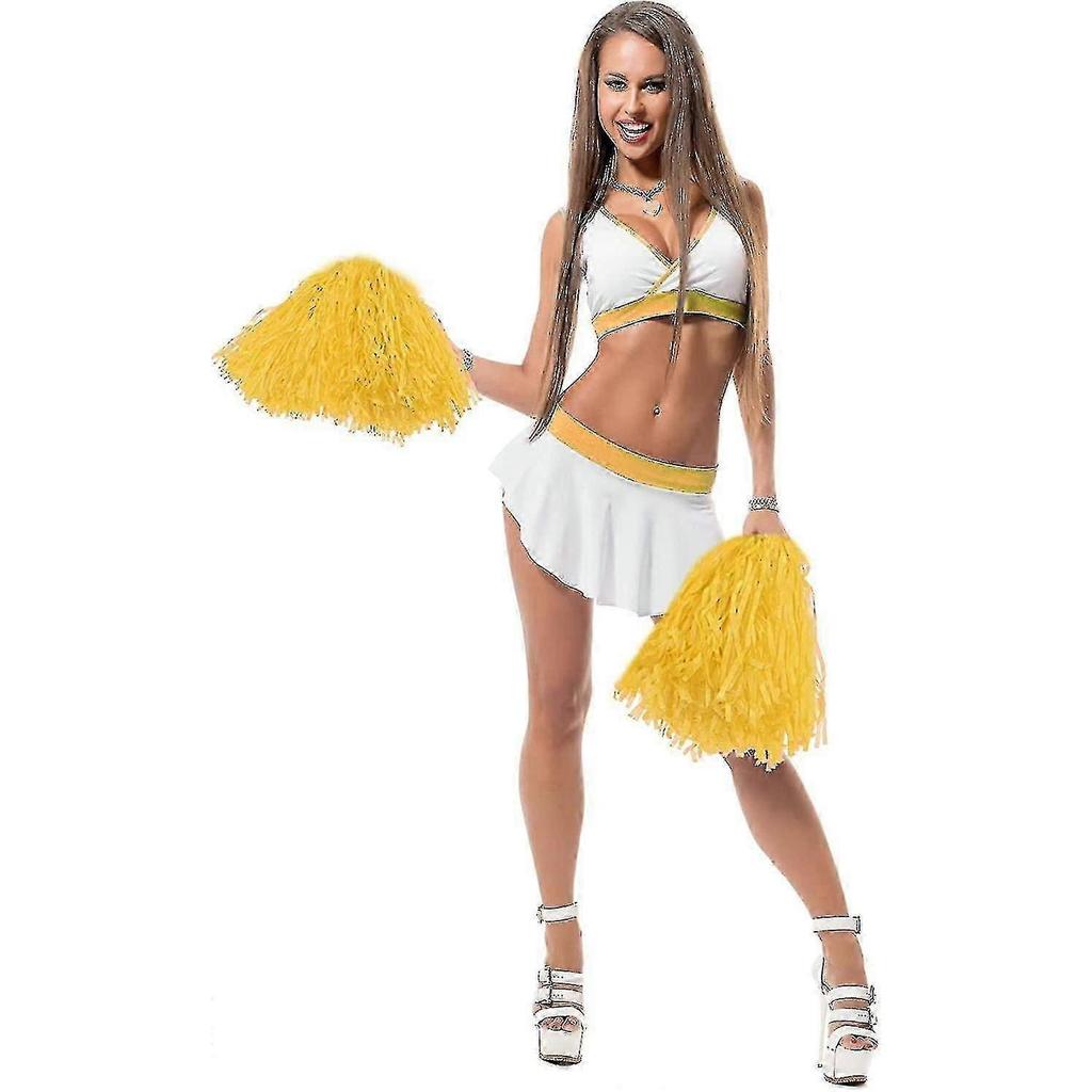12 Pack Cheerleading Pom Poms Sports Dance Cheer Plastic Pom Pom For Sports Team Spirit Cheering