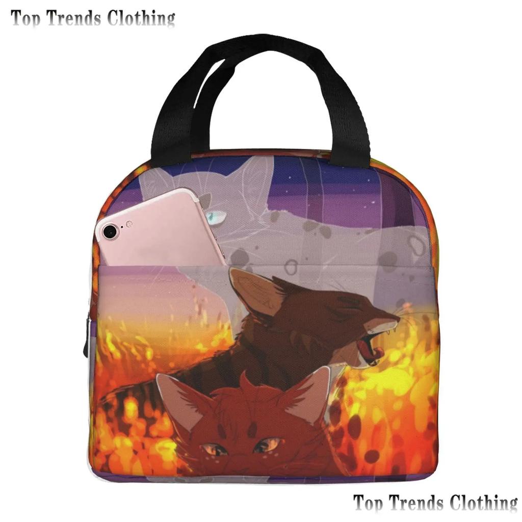 Сумка для ланча Warriors Cats для женщин, водонепроницаемая, термосумка для ланча в офис, школьные термосумки