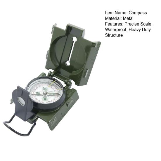 Компас для выживания на открытом воздухе, точная шкала, водонепроницаемый, прочный, металлический, многофункциональный, портативный, для кемпинга, пешего туризма, походов, альпинизма, ручной компас для ориентирования