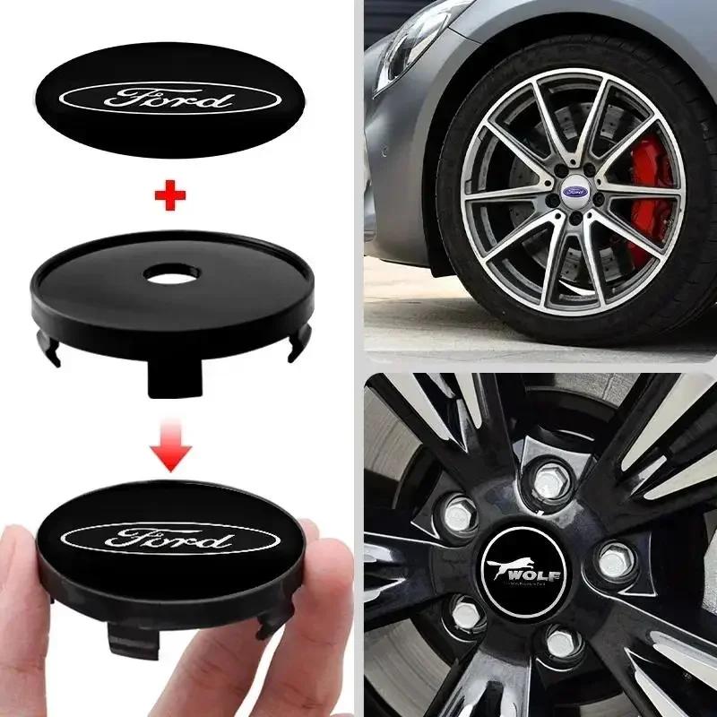 Car Sticker 2025 Hot 4Pc 56mm 60mm Car Wheel Hub Center Cap For Ford Ranger Focus Kuga Mustang Mondeo Fusion Esco Rim Cover Embl