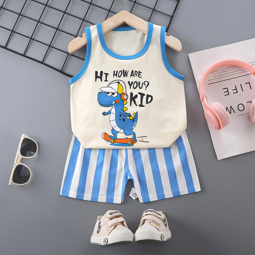 Children's Cotton Vest Set Summer Leisure Set for Boys and Girls