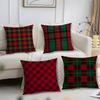 Christmas Plaid Pillow Case Short Plush Print Cushion Cover Square Throw Pillow Covers Sofa Home Decor