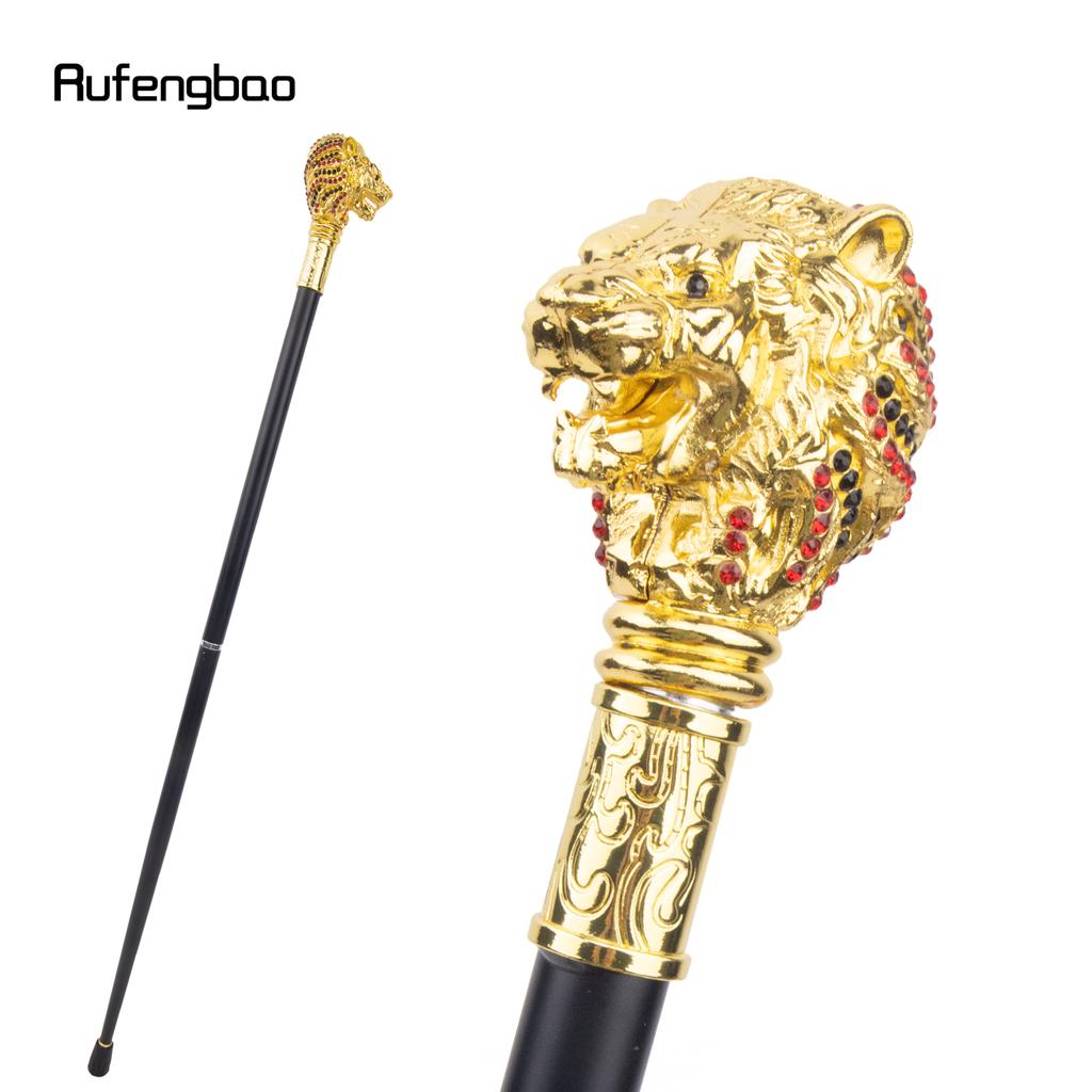 Золотисто-красная ручка в виде головы льва, модная трость для вечеринки, декоративная трость, элегантная ручка-посох, трость 91 см