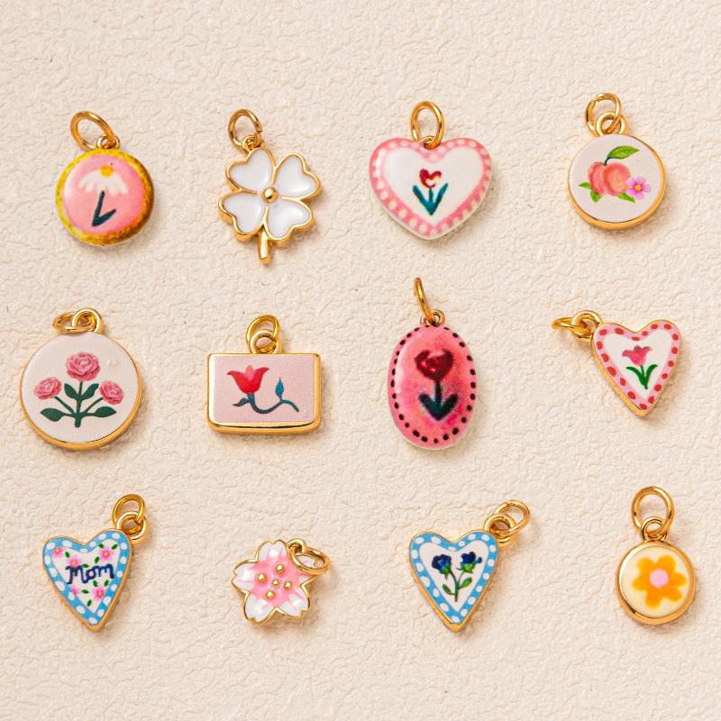 Маленький Милый Простой Универсальный Серия Цветы Любовь Цветок Клевер Маленький Желтый Цветок DIY Подвески Шармы Для Изготовления Ювелирных Изделий