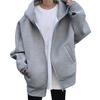 Big laugh Oversized High Long Size Women's Hoodie, Outerwear, Silhouette, Neck, Spring, Oversized, Length, Fleece-Lined (Gray, L)