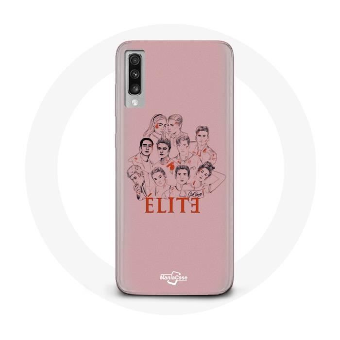 Coque - Samsung - Galaxy A70 - Souple - Rose - Affiche personnages Fanart Logo