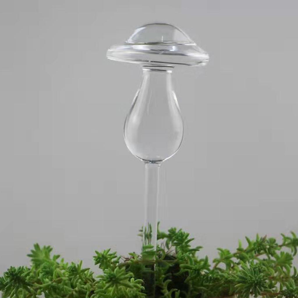 Mushroom Self Watering Spikes Glass Plant Waterer Clear Self Watering Devices Globes for Water Plants While Away