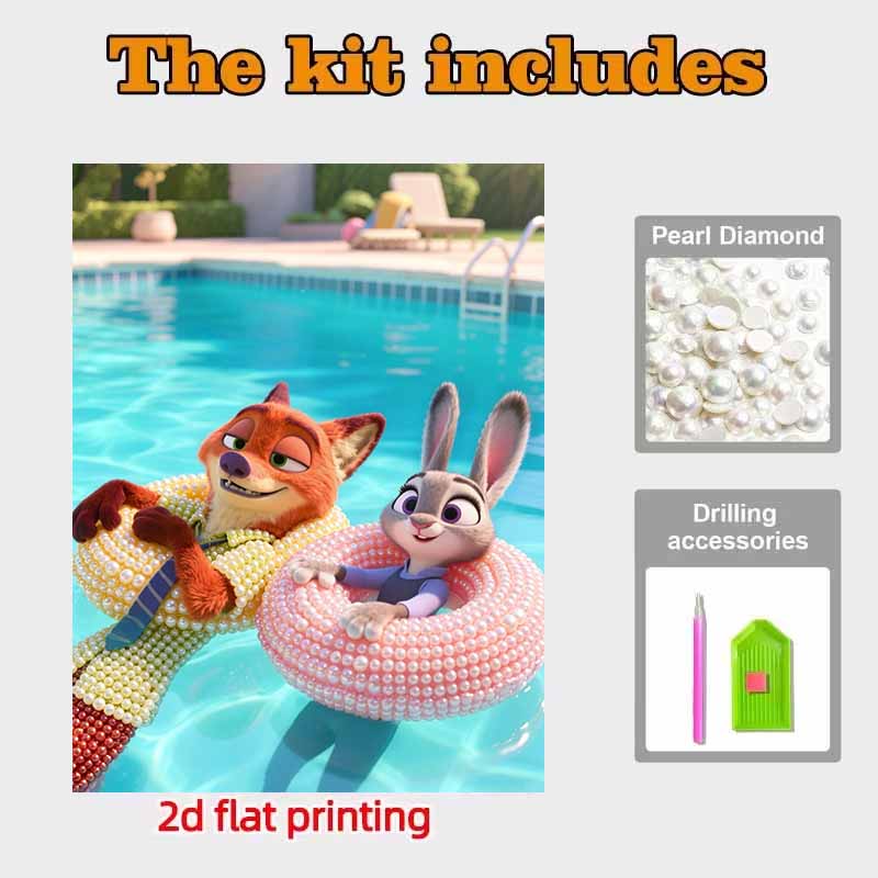 Disney Жемчужная Живопись Зверополис Ручная Работа DIY Жемчужные Камни Картины Поделки Особая Форма Домашнее Украшение Стен