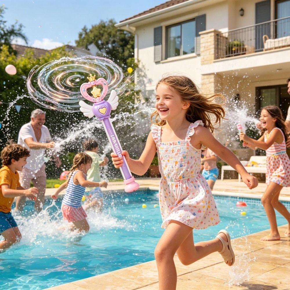 Heart Decoration Spray Water Winged Wand Shape Fairy Water Toy Pool Party