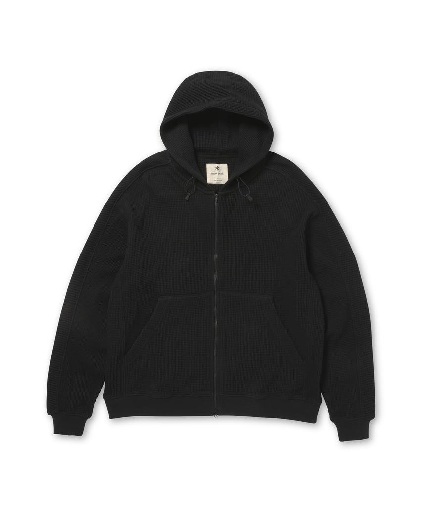 Heavyweight Waffle Zip Parka Thick and M [Snow Peak] - stylish, BLACK,