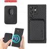 Чехол-картхолдер из углеродного волокна и кожи с разделением для телефона Samsung S25 Edge S24 Ultra с магнитной крышкой MagSafe для Galaxy S25 Plus S24 S23 Ultra