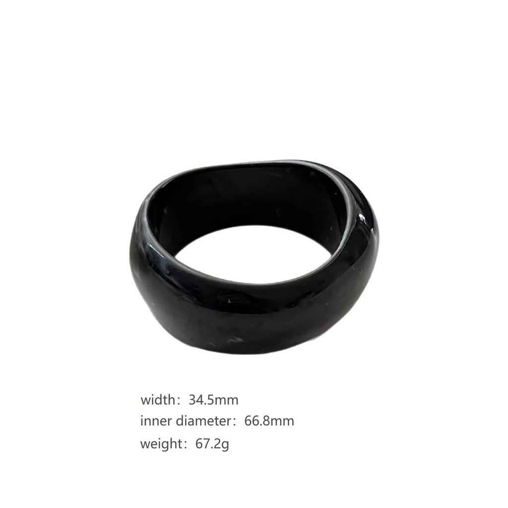 Exaggerated Irregular Geometric Resin Bracelet for Women - Fashionable Wide Bangle