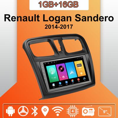 Автомобильное радио Android Auto Carplay для Renault Logan Sandero 2014-2017 Мультимедийный проигрыватель Головное устройство Стерео GPS Навигация BT WIFI 1+16 ГБ