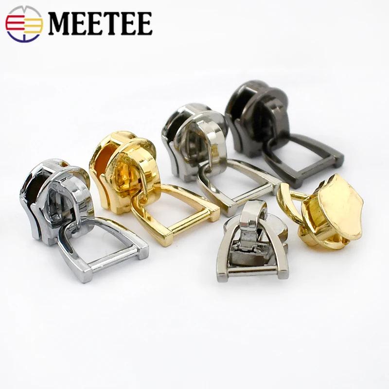 10/20 шт. 3/5/8/10# Слайдеры для металлических молний Meetee D-кольцо Пулеры для молний Набор для ремонта одежды DIY Багаж Швейные аксессуары