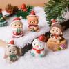 1Pc Resin Christmas Series Figurines Ornaments Creative Craft Animal Party Mini Christmas Tree Home Xmas Decor Supply Cute Gift