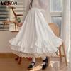 VONDA Women Summer High Waist Lace Ruffle Skirts