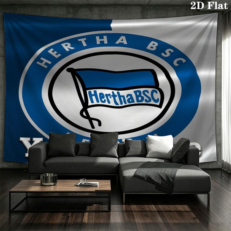 Hertha BSC Custom Name Wall Tapestry Aesthetic Wall Hanging Printed Fabric Blanket Decorative Tapestries for Bedroom Living Room Home Decor