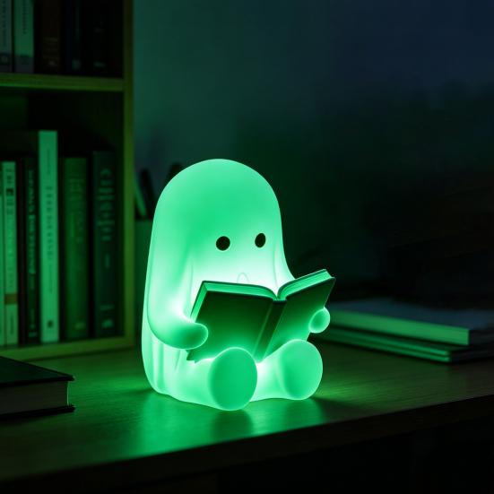 Фигурка Yousheng Ghost Reading Book, Милая мини-статуэтка призрака, сидящего, 3D-печать, для Хэллоуина, книжной полки, стола, интерьера дома