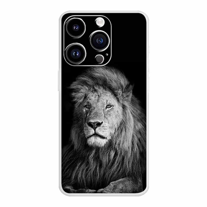 Чехол со львами для iPhone 14 Pro Max Роскошный силиконовый ТПУ Мягкий чехол для телефона iPhone14 plus Ударопрочный бампер Оригинальный Para