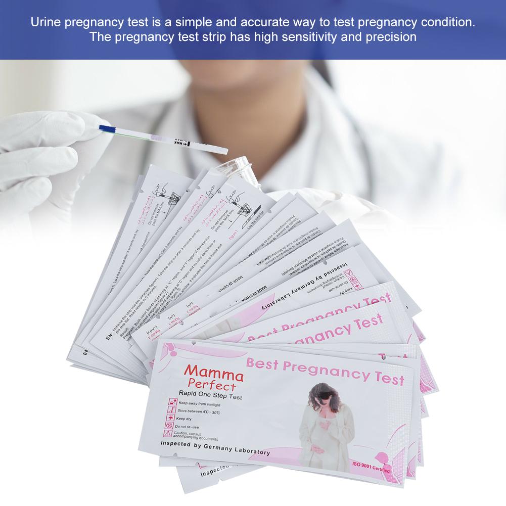 20pcs / Bag Early Pregnancy Test Strip LH Urine Tester Kit Rapid Display for Women(PinkWhite