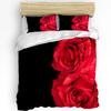 Red Rose Flower Plant White Duvet Cover Bed Bedding Set Home Textile Quilt Cover Pillowcases Bedroom Double Bedding Set No Sheet