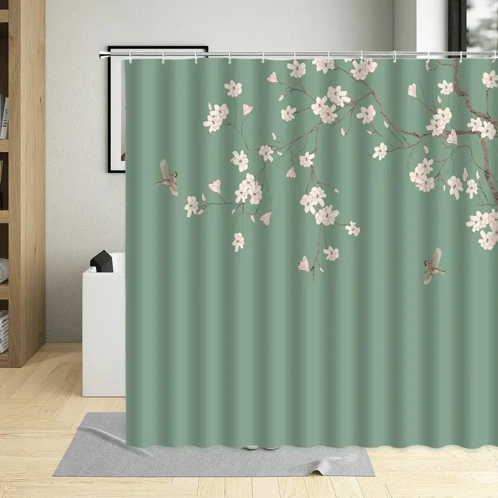 Rideau De Douche Vintage Pour Ho, Belle Fleur, Baignoire, Crans De Dcoration Intrieure
