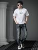 European Men's Trendy Brand Letter-Printed Short-Sleeved T-Shirt 2025 New Summer Loose Round-Neck Half-Sleeved Casual Top