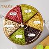 Sealed Dry Grain Bucket Dispenser Large Capacity 6 Compartments Transparent 360-Degree Rotatable Rice Dispenser Grain Bucket