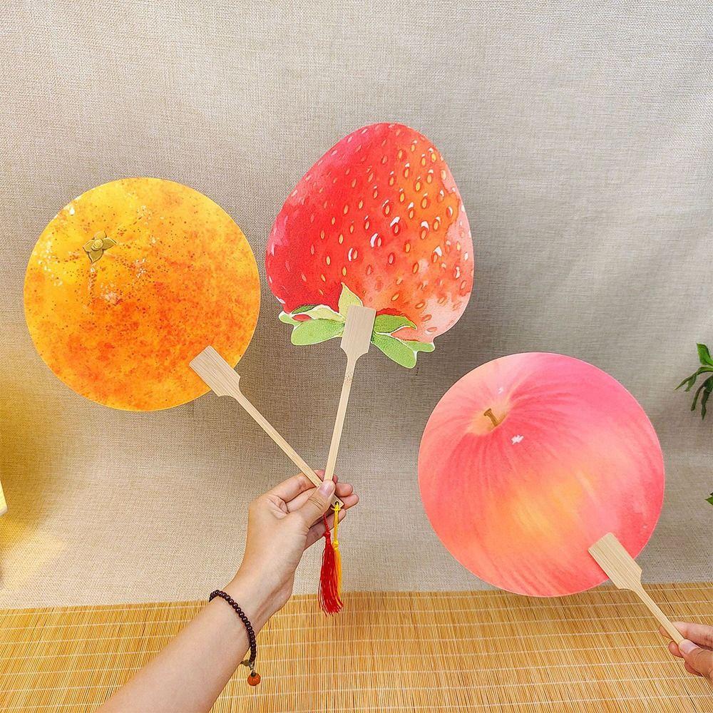 Cartoon Fruit Fruit Fan Multicolor Circular Fan Creative Handheld Fan Summer Season