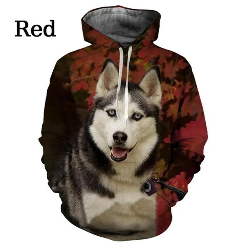 Толстовки с капюшоном с изображением собак хаски с 3D-принтом для мужчин, с изображением животных, для отдыха, модные толстовки с длинным рукавом, женская и детская одежда