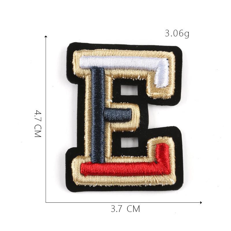 Duoku Embroidery 26 English Letters Three-Dimensional Embroidery Hat Emblem Badge Ironing Velcro Patch Clothing Accessories Cloth Sticker