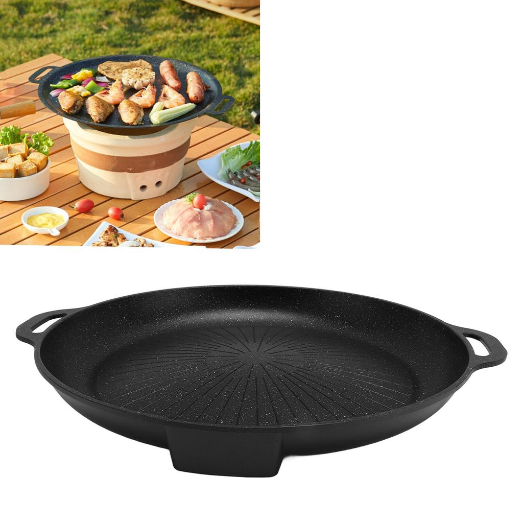 Сковорода-гриль Чугунная Сковорода Алюминиевый Сплав Устойчивая к Эрозии Портативный Поддон для Гриля Барбекю Сковорода для Духовки для Дома На Открытом Воздухе Кемпинга Пикника