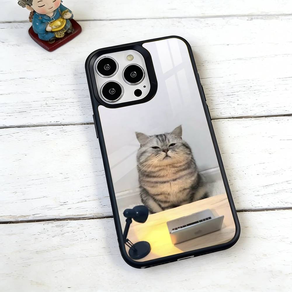 Table Working Cat Phone Case For iPhone17,16,15,14,13,12,11 Plus,Pro Magnetic with Magsafe Wireless Charging