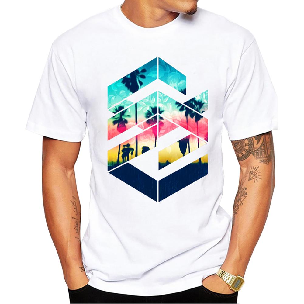 TEEHUB New Arrival 2019 Fashion Grunge Dripping Turquoise Misty Forest Print Men TShirt Short Sleeve ONeck Tops Hipster Tee