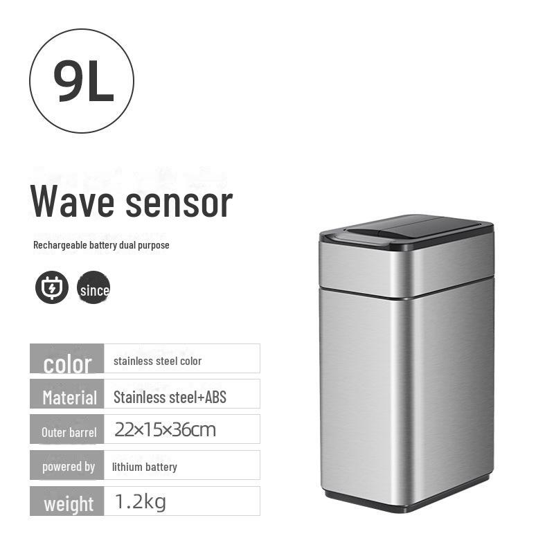 Jieanhui Smart Induction Trash Box с крышкой для ванной комнаты, кухни и гостиной - Автоматическая упаковка