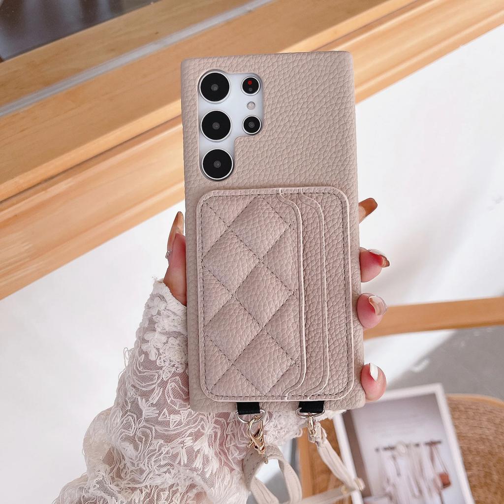 Кожаная сумка через плечо с держателем для карт Чехол для телефона для Samsung Galaxy S24 S22 Ultra Plus S23 FE A15 A25 A35 A55 A24 A34 A54 A14 Обложка