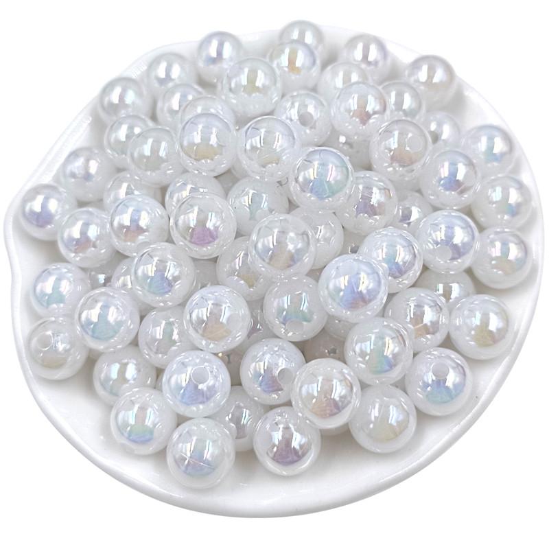 Товары для дома и вечеринок Ожерелье Круглые бусины Мода DIY Серьги Браслет Аксессуары ручной работы Ювелирные изделия Материал бусины AB Цвет 8/10 мм 50 шт. Двухцветный