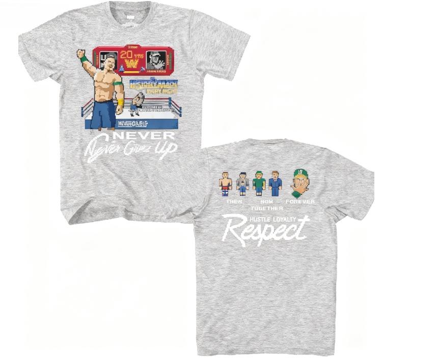 Новая футболка John Cena Then Now Forever 8 Bit для взрослых Мужская Женская Хлопковые Футболки Футболки с Круглым Вырезом Одежда с Принтом Дышащая Футболка