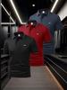 Men's Piped Trim Short Sleeve Polo Shirt, Casual Farmers Market Tops, Regular Fit for Produce Market Outdoor Shop Errands Weekend Wear