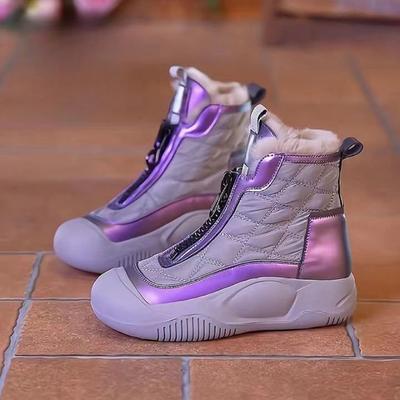 Женские зимние сапоги, новые, зимние, бархатные, утолщенные, универсальные, в стиле ретро, на толстой подошве, увеличивающие рост, нескользящие, теплые, хлопковые сапоги для женщин