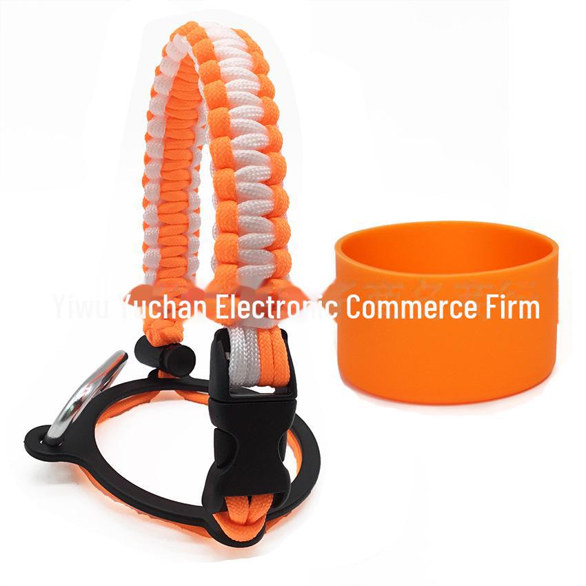 Top Thermos Cups with Silicone Non-Slip Sleeves, Hand-Woven Ropes, and Cup Handles