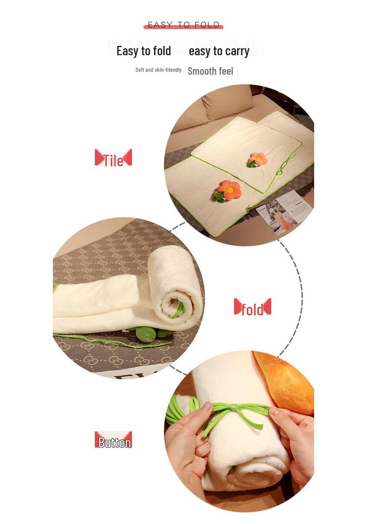 Cartoon Flannel Flower Blanket: Office Lunch Break, Small Quilt, Dormitory Shawl, Air Conditioning Cover.