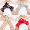 UV Protection Mittens Lace Gloves White Bride Gloves Rose Flower Pattern Party Dressy Gloves