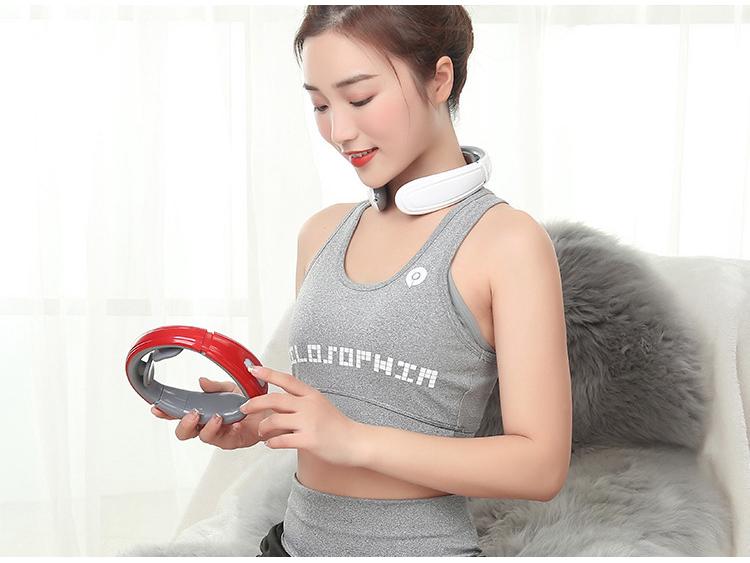 Electromagnetic Heat Neck Massager with Electric Pulse Therapy