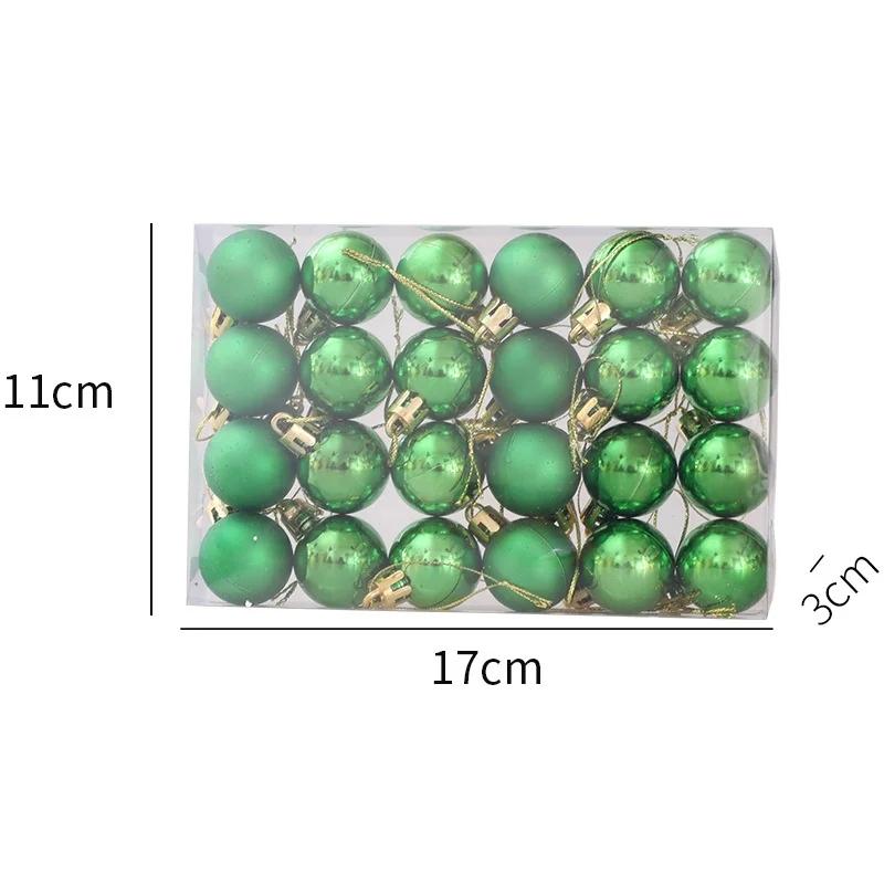24 шт./коробка Рождественские шары Украшения для рождественской елки Рождественские сферы Круглый пенопластовый шар Рождественские Новогодние украшения 2025