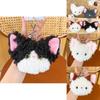 Cute Plush Devon Rex Cat Coin Pouch Keychain Ideal For Earphone And Key Holder